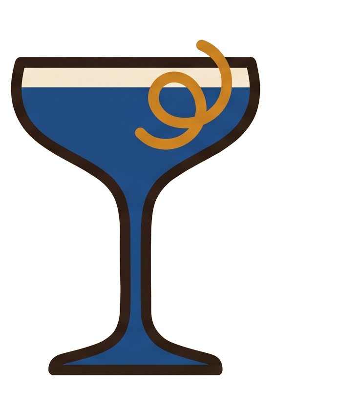Illustration of a cocktail coupe glass